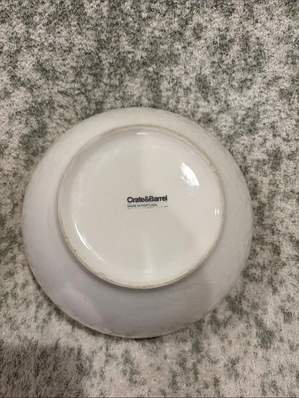 Crate & Barrel Olive Branch Ceramic Serving Bowl Yellow Green RS 9” Portugal
